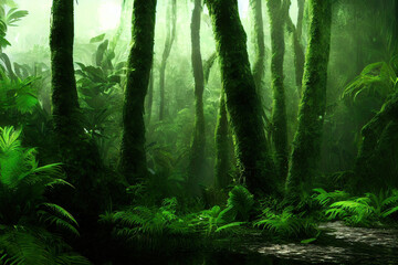 Fototapeta premium rain forest nature background 