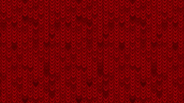 Bright red abstract knitted texture background. Seamless looping motion design. Video animation Ultra HD 4K 3840x2160