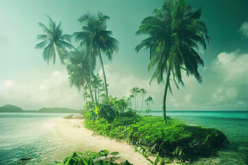 Naklejka na ściany i meble tropical island background 