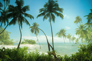 Obraz na płótnie Canvas tropical island background 