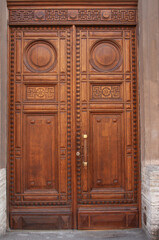 Beautiful entrance carved antique door made of solid wood