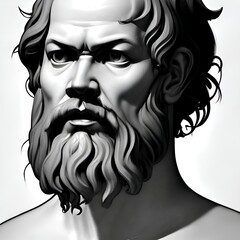 Illustrated portrait of Socrates, Athenian philosopher 