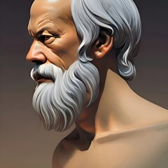 Illustrated portrait of Socrates, Athenian philosopher 