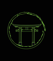 A torii is a traditional Japanese gate logo design trendy graphic, torii japanese zen logo vector illustration design