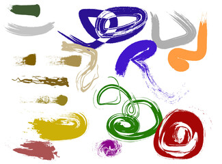 Multi-colored lines drawn with a brush