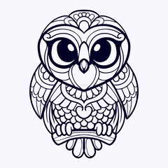 Beautiful Owl mandala arts isolated on white background