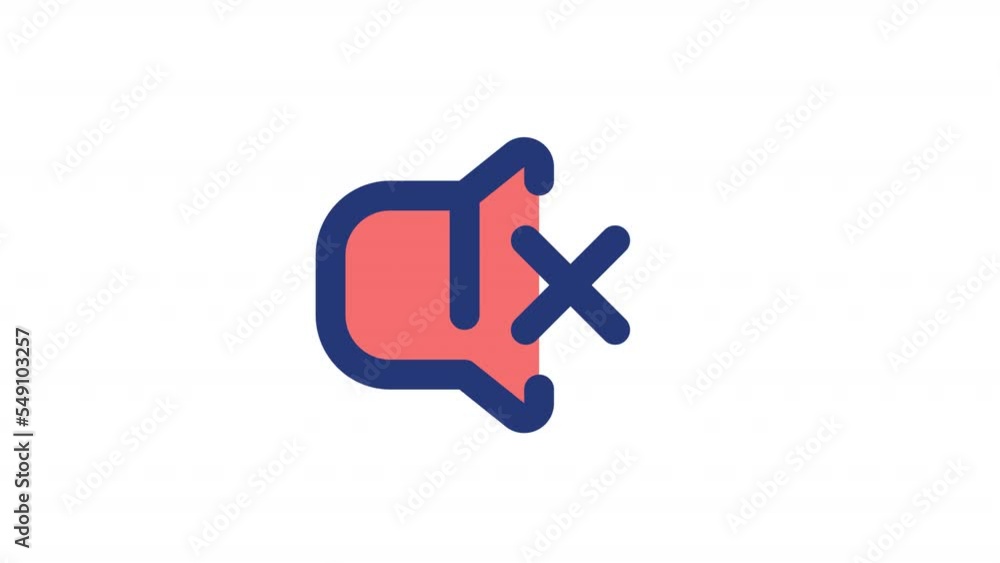 Poster animated sound off color ui icon. loudness control. mute audio. silent mode. seamless loop hd video 