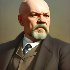 Illustrated portrait of Vladimir Ilyich Ulyanov Lenin, Russian revolutionary and politician - obrazy, fototapety, plakaty
