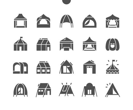 Tent. Outdoor travel and recreation. Camping tent. Tent for store. Vector Solid Icons. Simple Pictogram