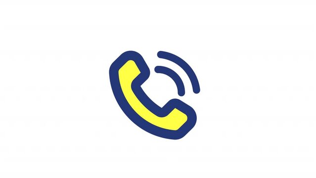 Animated outgoing call color ui icon. Dialling phone. Communication. Seamless loop HD video with alpha channel on transparent background. Simple filled line RGB pictogram animation