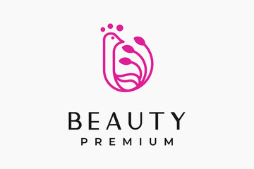 beauty flower abstract logo premium