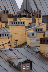 Fototapeta na wymiar view of the old roofs in St. petersburg