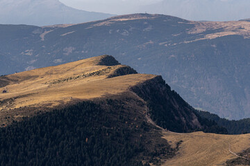 Seceda, Włochy , Dolomity, Tyrol, góry, wschód słońca, zachód słońca