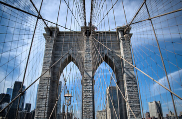 Brooklyn bridge. details of the suspension cables