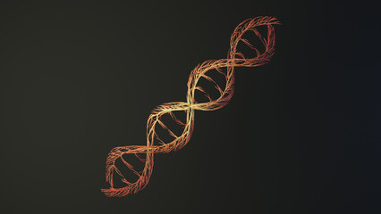 Human DNA made out of lines. Medical Concept. 3D Rendering.
