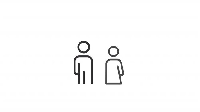 Animated family bonus line ui icon. Common benefits. Seamless loop HD video with alpha channel on transparent background. Outline isolated user interface element motion graphic animation