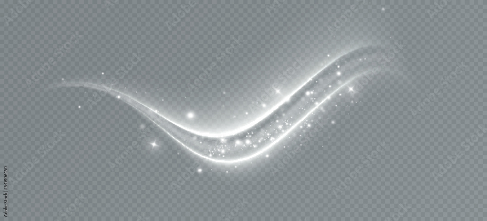 Poster magic spiral with sparkles.white light effect.glitter particles with lines.swirl effect.