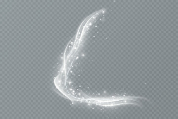 Magic spiral with sparkles.White light effect.Glitter particles with lines.Swirl effect.