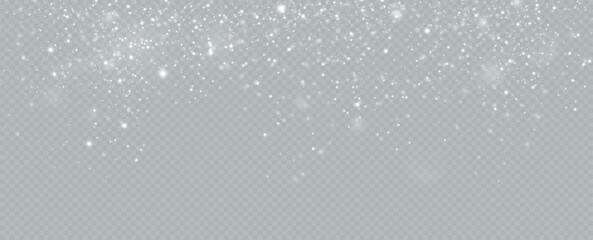 Realistic falling snow.Christmas background.Isolated on transparent background.