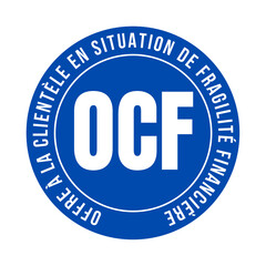 Symbole OCF offre à la clientèle en situation de fragilité financière