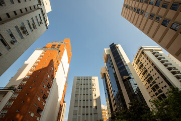 Facade of an apartment building in Sao Paulo, Brazil.
