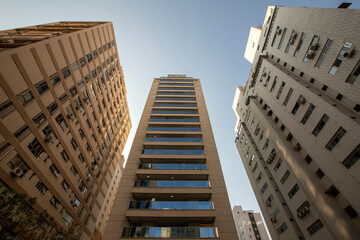 Facade of an apartment building in Sao Paulo, Brazil.