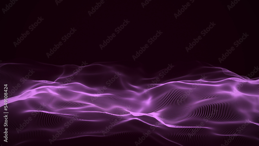 Aufkleber digital gradient wave. the futuristic abstract of information ocean. analysis and searching of data.