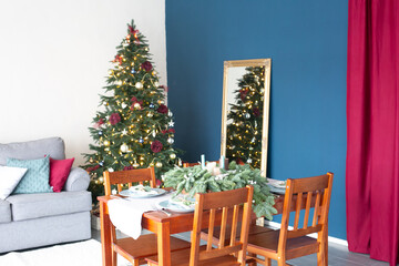 christmas table decor festive accessories garlands mirror