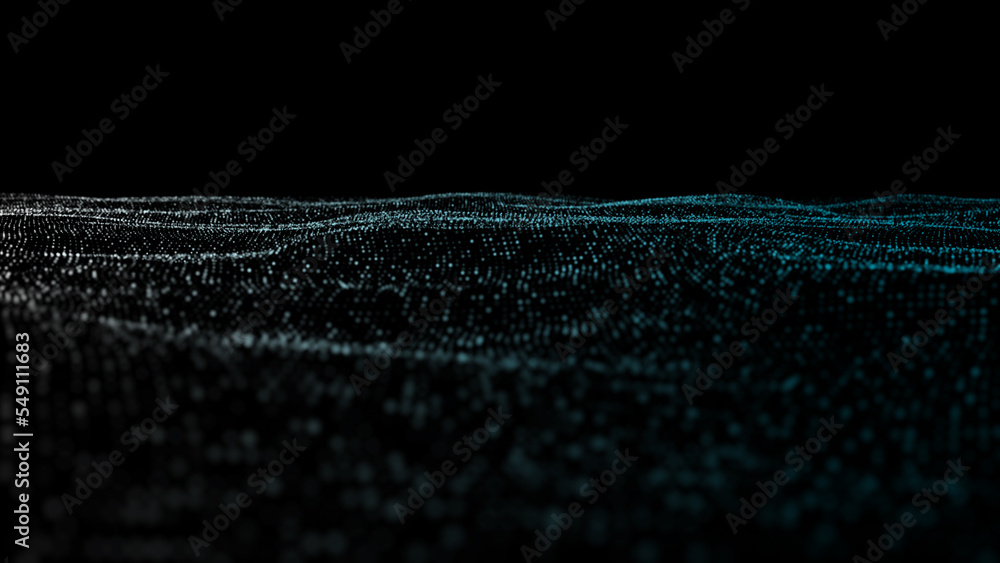 Poster wave of dots and weave lines. abstract background. network connection structure.