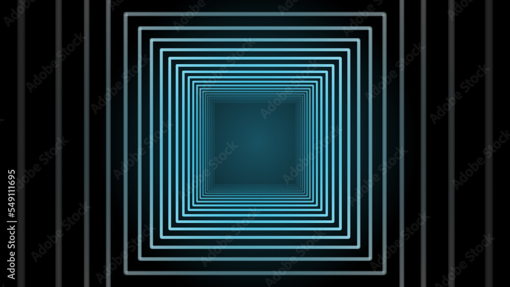 Poster abstract 3d portal. circle tunnel or wormhole. digital background with connected green dots. 3d rend