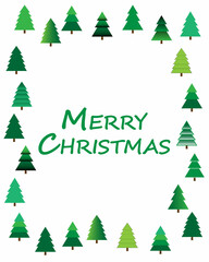Traditional Corporate Holiday cards with Christmas trees, Merry Christmas