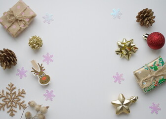 christmas card with christmas decorations