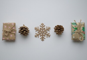 christmas decoration on wooden background