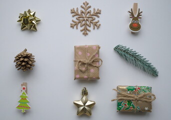 christmas decoration on white