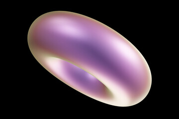 Geometric shape. Holographic 3d shape. 3d rendering.