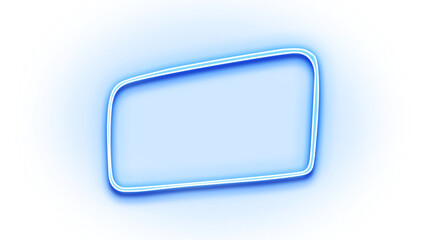 Neon blue sign frame on transparent background  - 549113648