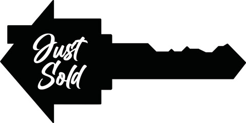 Real Estate Key cutout template for Just Sold