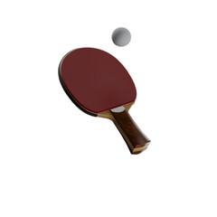 Ping pong racket illustration 3D