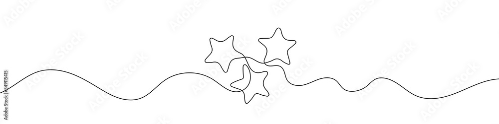 Canvas Prints continuous line drawing of star. one line drawing background. vector illustration. linear star icon