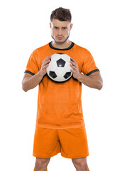 Soccer player with the uniform of his country.