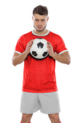 Soccer player with the uniform of his country.