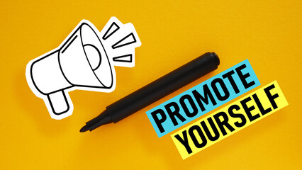Promote yourself is shown using the text - obrazy, fototapety, plakaty