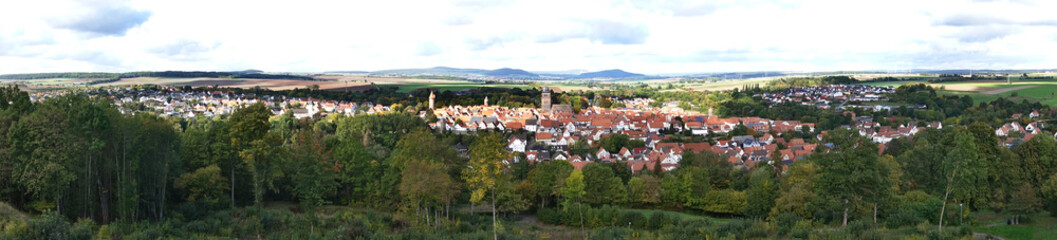 Fototapeta na wymiar Blick vom Burgberg auf Grebenstein
