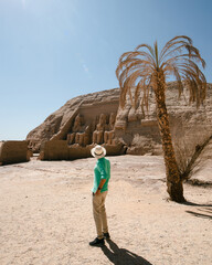 person walking in the desert