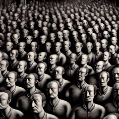 Obraz premium Midjourney abstract render of a group of mockup people