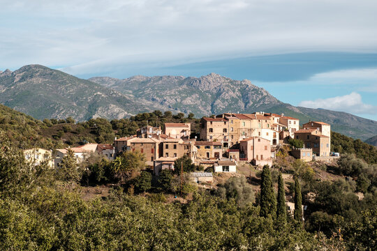 Small mountain village of Piedigriggio in Corsica