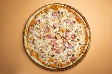 delicious pizza with cheese and vegetables
