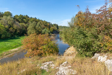 Amazing Landscape of Vit river, passing near village of Aglen, Bulgaria