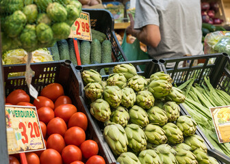 Vegetables for sale in a market