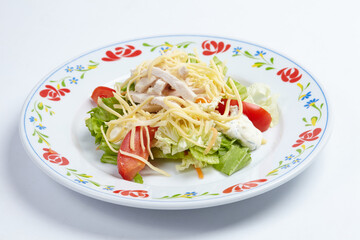 salad with ham and cheese